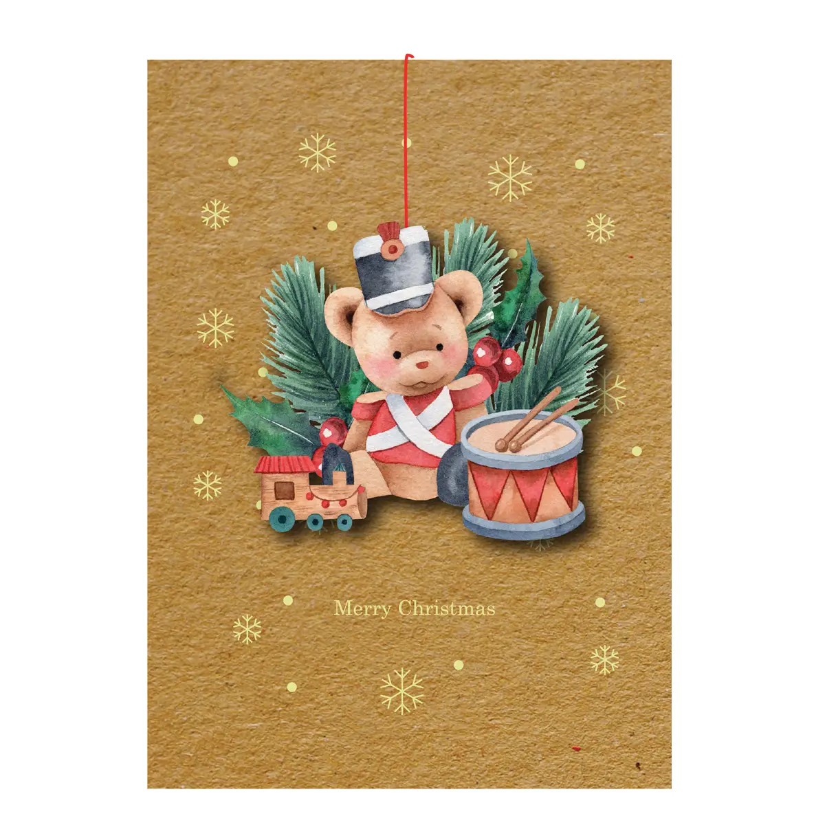 Nutcracker Bear Wooden Ornament Holiday Card Fenwick Floators