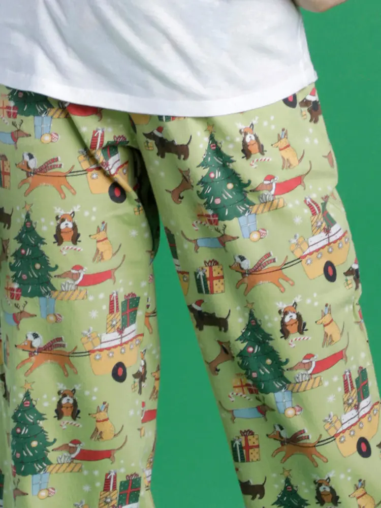 FINAL SALE - Holiday Dogs Flannel Drawstring Pajama Pant – Fenwick Float-ors
