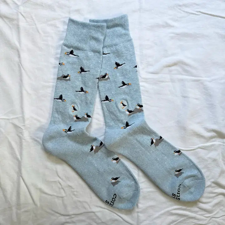 Socks That Protect Puffins - Light Blue – Fenwick Float-ors
