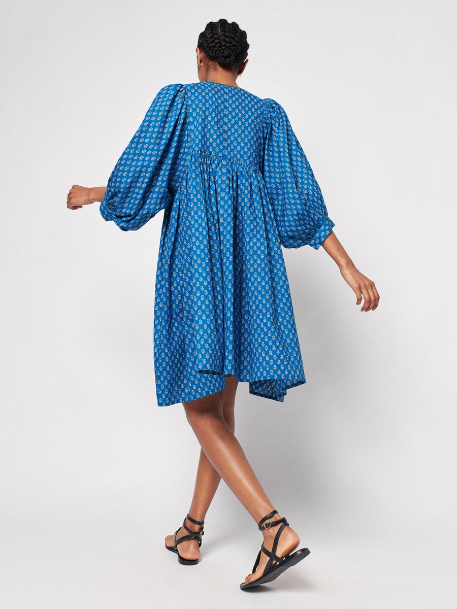 FINAL SALE - Faherty Lyla Dress in Indigo Gobi Floral