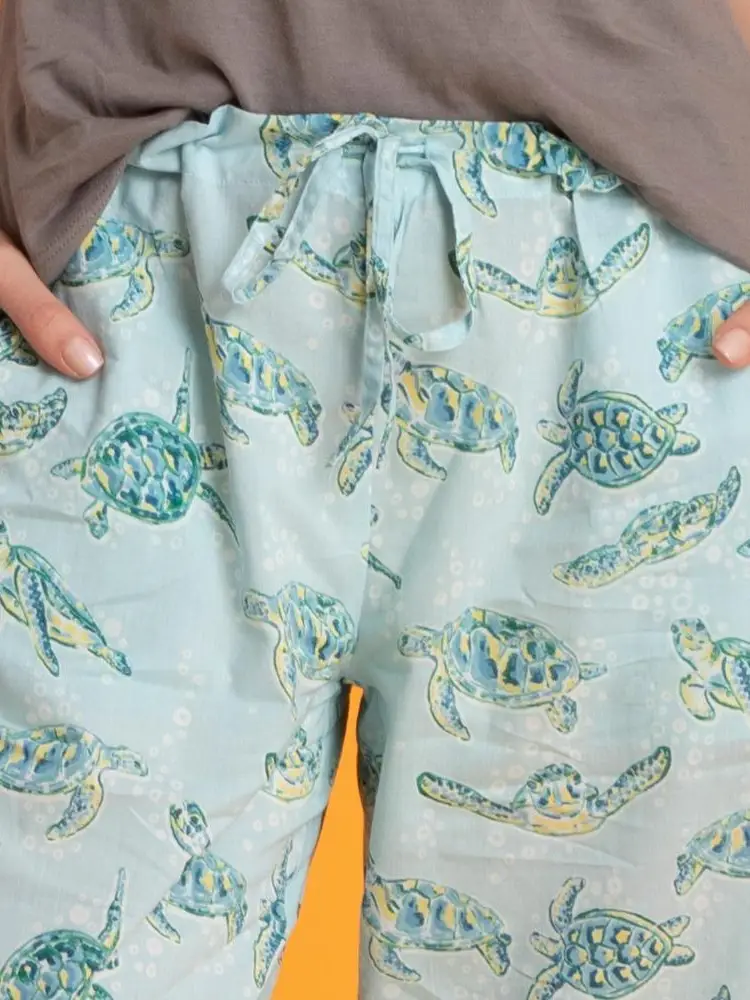 Turtle Cotton Drawstring Pajama Pant – Fenwick Float-ors