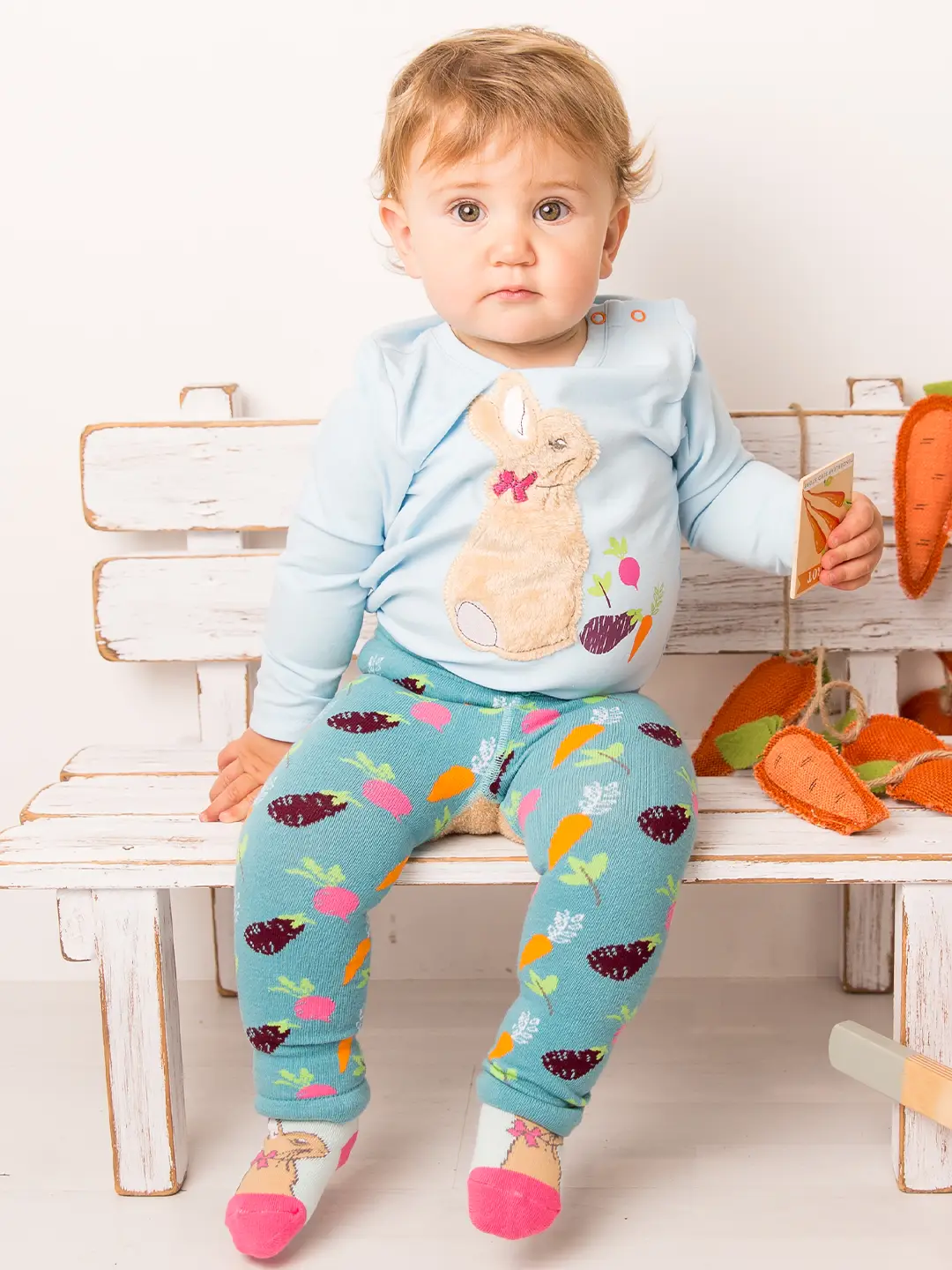 Peter Rabbit Picture Baby Blue FINAL SALE Light Blue Peter Rabbit Baby Top – Fenwick Float-ors
