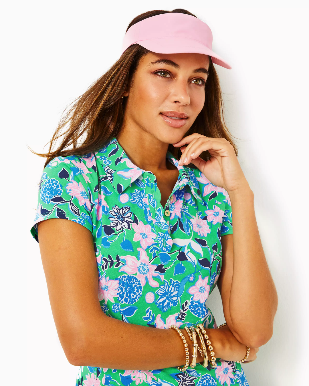 Lilly Pulitzer Its A Match Visor in Conch Shell Pink  display picture 1