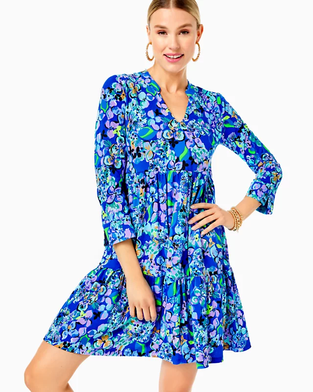 FINAL SALE - Lilly Pulitzer Alaina Dress 3/4 Sleeve Blue Grotto Twilight Tropics FINAL SALE - Lilly Pulitzer Alaina Dress 3/4 Sleeve Blue Grotto Twilight Tropics