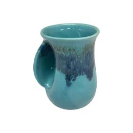 Turquoise Ceramic Travel Mug With Handle, Large to Go Mug With Silicone  Lid, 24 Oz Stoneware Coffee Mug, Handmade Pottery With Slip Design 
