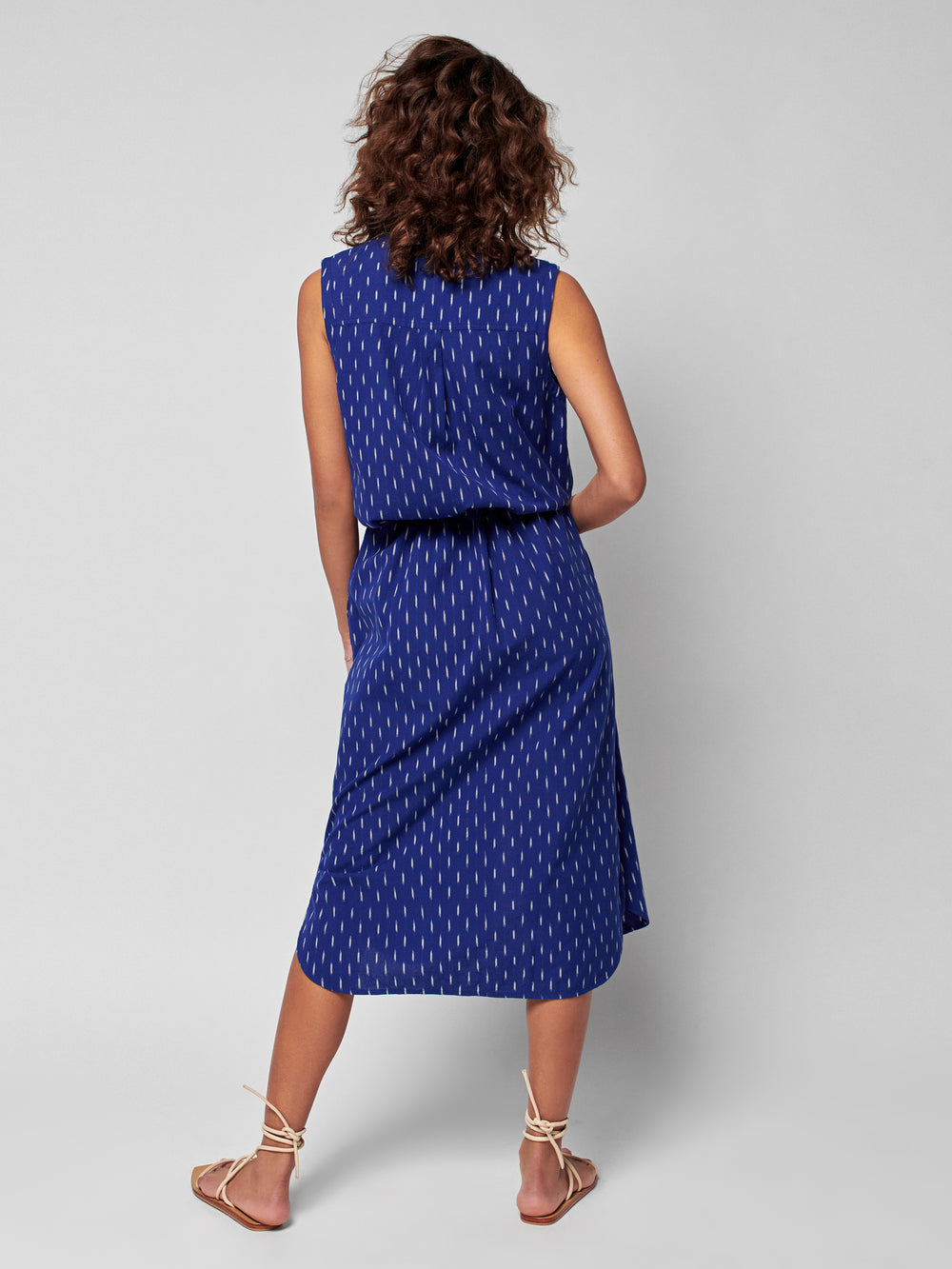 FINAL SALE - Faherty Saylor Dress in Midnight Ikat  Fenwick Float-ors