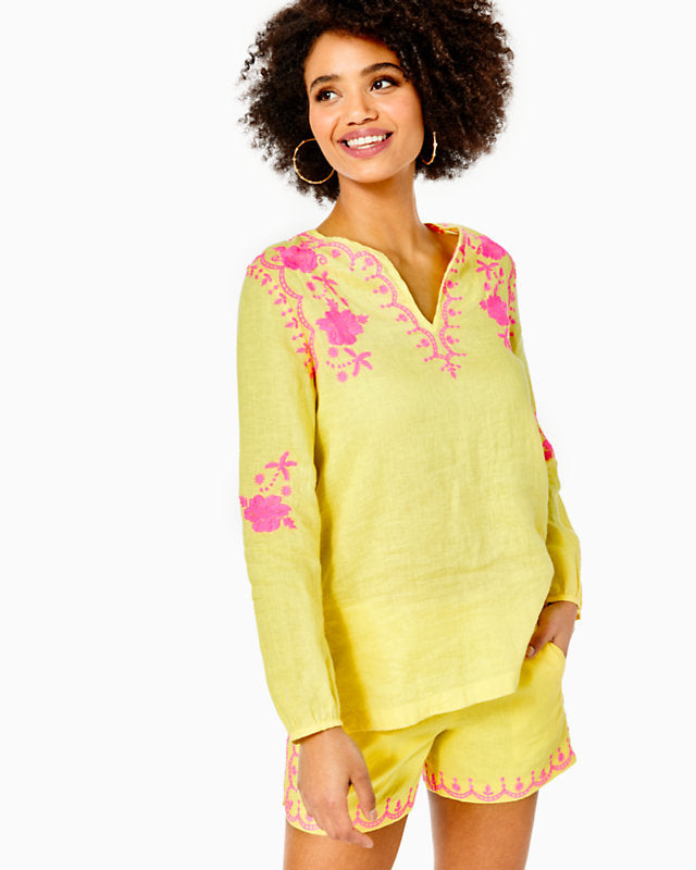 Lilly Pulitzer deals Coby Linen Tunic Calla YellownSize L